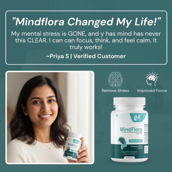 MindFlora Acid-Resistant Probiotics – 35 Billion CFU Multi-Strain formula for bloating relief, gut health & stress support