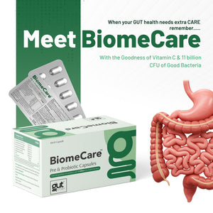 BiomeCare™ Probiotic | Prebiotic Capsules with Vitamin C