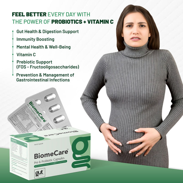 BiomeCare™ Probiotic | Prebiotic Capsules with Vitamin C