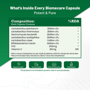 BiomeCare™ Probiotic | Prebiotic Capsules with Vitamin C
