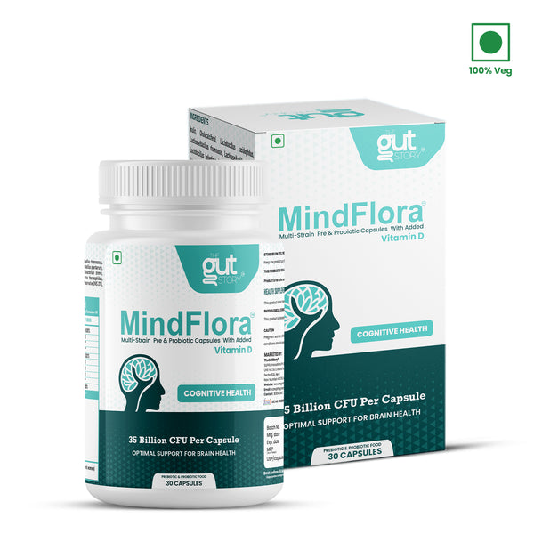 MindFlora Acid-Resistant Probiotics – 35 Billion CFU Multi-Strain formula for bloating relief, gut health & stress support